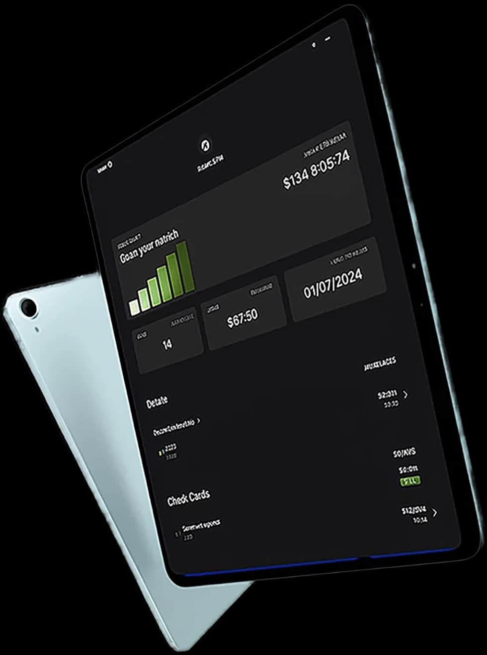 Norhart SEC-regulated investment platform on tablet, $70M fintech interface designed by Justin Bartak