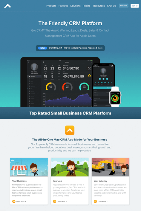 Justin Bartak Gro CRM Website